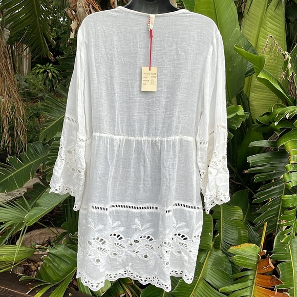 Anthropologie Raga eyelet cut Work Bohemian dress - Picture 4 of 6